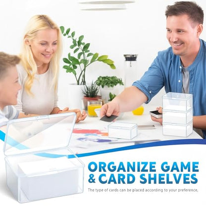 Playing Card Boxes Snaps Closed Clear Plastic Cases Poker Gaming Playing Cards Trading Card Storage Boxes Compatible with MTG TCG 100 Game Cases 4.3 x 2.95 x 2.2 Inches(24 Pcs)