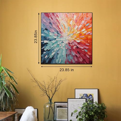 Impossible Puzzles 1000 Piece, Colorful Hard Difficult Puzzle for Adults, Gradient Rainbow Challenging Jigsaw Art Painting - style: Color Explosion
