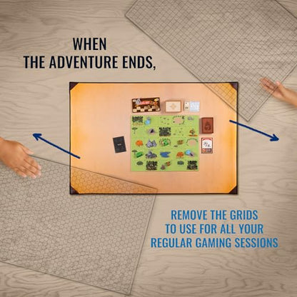 da Vinci's Room 2-in-1 DND Battle Map and 3 Foot Rubber Game Mat | 36x24 inches with Dry Erase Square or Hex Grid to Combine with Printable Maps for DnD, TTRPGS, Board Games