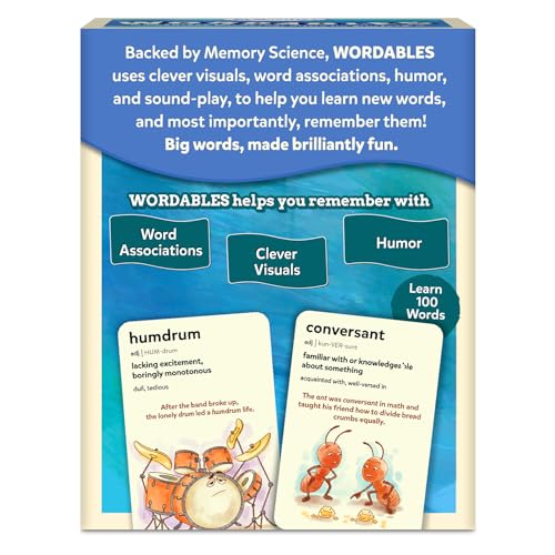 Skillmatics Vocabulary Flash Cards for Kids - Learn 100 Words with Wordplay, Visuals & Soundplay, Educational Gift for Ages 10, 11, 12, & Up, Screen-Free Language Game - style: Level 2