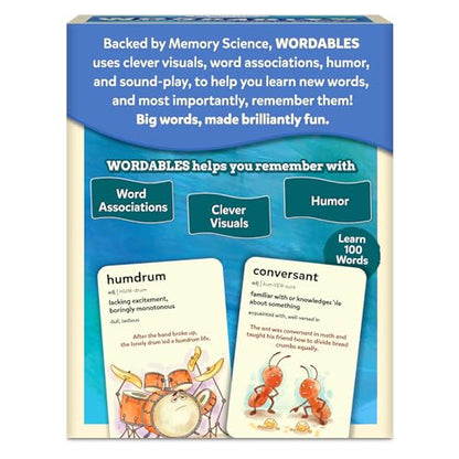 Skillmatics Vocabulary Flash Cards for Kids - Learn 100 Words with Wordplay, Visuals & Soundplay, Educational Gift for Ages 10, 11, 12, & Up, Screen-Free Language Game - style: Level 2