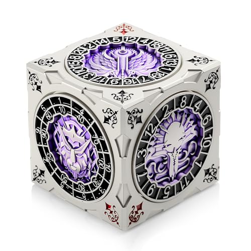 DNDND Multi-Functional Spinner Dice Cube for DND – Iconic Monster Themed Collector's Gift for D&D, Dungeon Masters & RPG Players (Silver&Purple) - color: Silver Purple