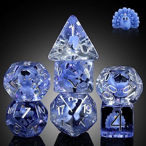 Peacock DND Dice, DNDND Resin Dice Set with Velvet Bag for Dungeons and Dragons D&D Role Playing Games and Tabletop Games（Peacock - color: Peacock