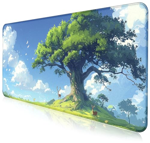 Large Green Plant Outdoor Landscape Office Desk Pad, Computer Mouse Pad | Large Extended Mouse Pad; Full Desk Coverage; Waterproof Coating; Stable Anti-Slide Base For Gaming, Office, Study Daily Use - color: Outdoor Landscape