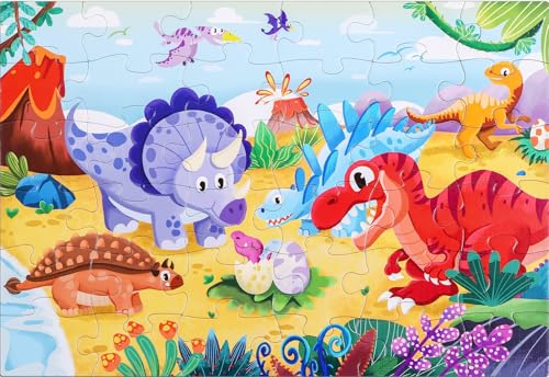 Puzzles for Kids Ages 4-6, 3-5,36 Piece Dinosaur Puzzles for Toddler,Floor Puzzle Age 5-7 Children Learning Preschool Educational Toys for Boys and Girls - color: Dinosaur -36p