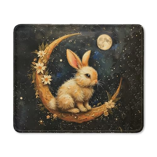 Vintage Witchy Easter Bunny Moon Mouse Pad, Fantasy Dark Celestial Floral Moon Mouse Pad for Home Office Computer Gaming Desk Accessories, 9.5x7.9 Inch - color: 18Child