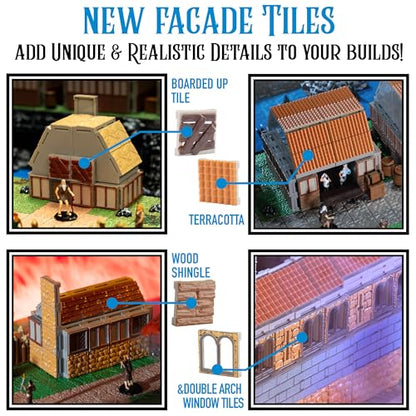 Monster Adventure Terrain - NEW! Dungeon Builder Set (159pc) - 3D Interchangeable Dungeon System w 19 New Tiles - Build Modular Worlds in a Snap & Elevate Your Campaign - Compatible with DND - color: Dungeon Builder Set