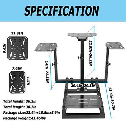 Anman Flight Racing simulator cockpit Wheel Stand Dual-Purpose Fit for Logitech Shifter Joystick Pedals,Thrustmaster/Hotas Warthog, Only Include Flight Joystick Mount Three Sizes Shift Lever Panels