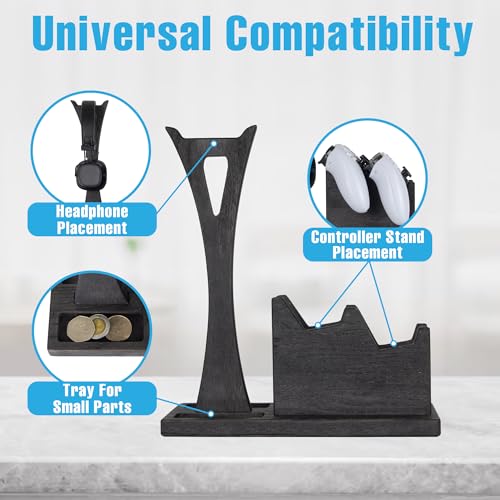 Gamer Gifts for Men Teenage Boy Controller Holder & Headphone Stand, Stylish Gaming Accessories Setup Controller Stand Headset Stands, Unique Gifts for Gamers to Organize Gaming Equipment - size: Game_Black