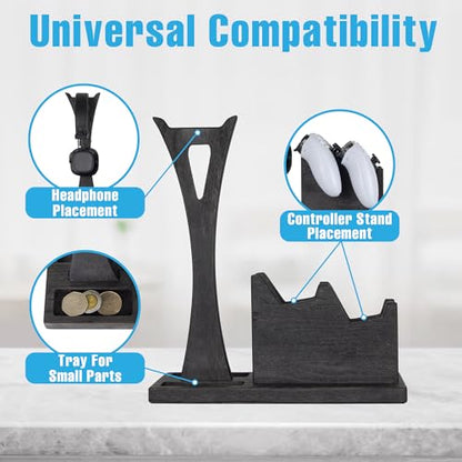 Gamer Gifts for Men Teenage Boy Controller Holder & Headphone Stand, Stylish Gaming Accessories Setup Controller Stand Headset Stands, Unique Gifts for Gamers to Organize Gaming Equipment - size: Game_Black