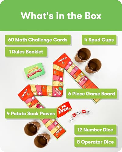 SimplyFun Math’d Potatoes Board Game, Math Game for Kids Ages 8+, Educational Dice Game with Addition and Subtraction - Fun Math Challenge for 2-4 Players - style: Math’d Potatoes