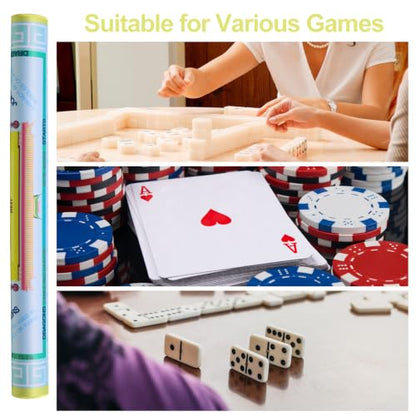 Jongyance American Learning Mahjong Mat (33”x33”), Blue and Yellow Mahjong Mat for Table - color: Blue and Yellow
