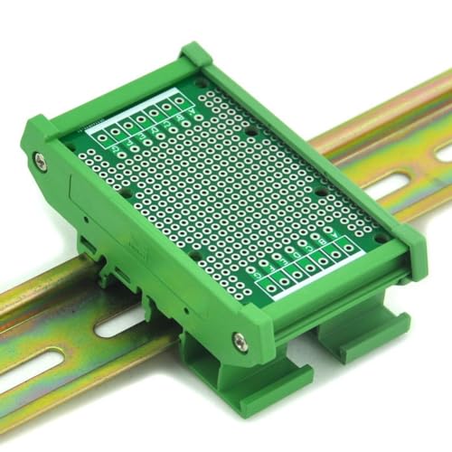 Electronics-Salon DIN Rail Mounting Carrier Housing with Prototype Board, PCB Size 47.4 x 72mm - size: PCB 47.4x72mm