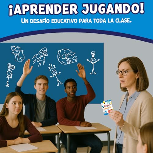 Trivia en Familia – Board Game en Español for Family, Friends, Adults & Teens | Juego de Cartas | Fun and Educational Trivia for Party, Game Night, Travel, Office, Classroom, Birthday