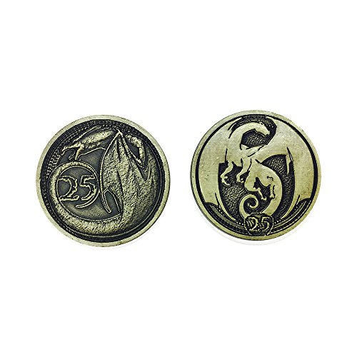 Norse Foundry Adventure Coins - A Set of 10 Metal Plated Novelty Coins in Dragon Style - Perfect for Any Roleplaying Game (RPG) or LARP Session - style: Dragons