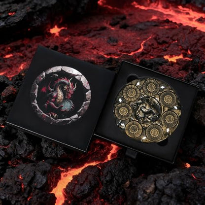 Spinner DND Dice,Metal D&D Dice Set with Gift Box for Role Playing Games | Ideal Present For Gamers DM,Solid Metal Material, Heavy Hand Feel, Wear-Resistant And Long Service Life,Ancient Gold - color: Ancient Gold