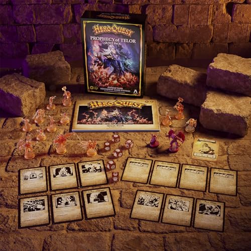 Hasbro Gaming Avalon Hill HeroQuest Prophecy of Telor Quest Pack, Requires HeroQuest Game System to Play, Dungeon Crawler Games, Ages 14+, 2-5 Players, Strategy Games