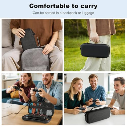 Carrying Case for Nintendo Switch 2 - Portable Travel Case Compatible with Switch2 2025, Large Capacity Hard Protective Shell Travel Storage Bag with 20 Game Cartridges Cards for Console & Accessories