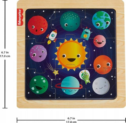 Fisher-Price Wooden Fun Planets Puzzle Baby Toy for Kids 2 Years and Up