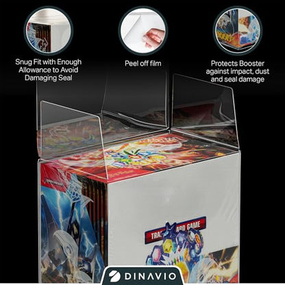 Dinavio Crafthouse Plastic PKMN Booster Box Protector 10 Pack - Booster Box Case Display Protectors - Compatible with English PKMN Booster Boxes - 0.5mm Thick (Pack of 10) - size: 10 Pack