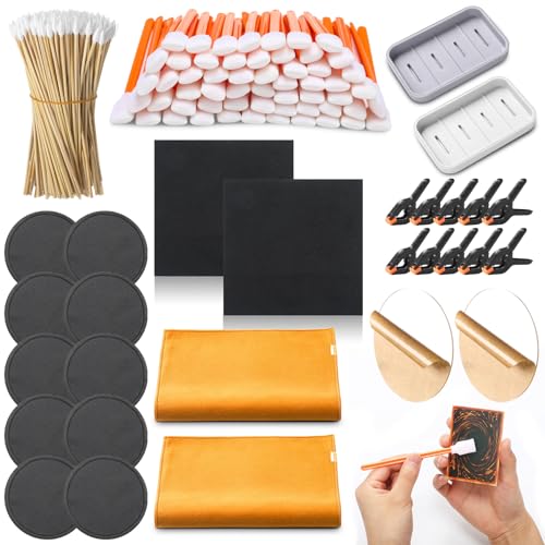 Leinuosen 228 Pcs Trade Card Flattening Kit, Card Cleaning Kit for TCG Collectors Collectible Cleaning Protect Supplies