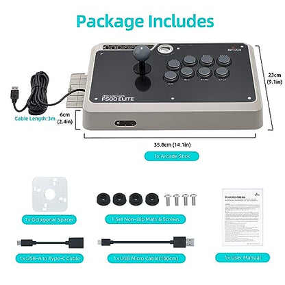 May Flash F500 Elite USB Video Game Controller, Compatible with Xbox Series S/X, Xbox One, Switch, PlayStation 4, PC Windows
