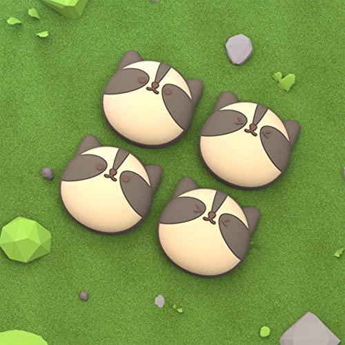 PlayVital Thumb Grip Caps for Xbox Series S/X, Xbox One, Elite Series 2 Controller, Cute Joystick Caps for ps5/EDGE/ps4, Thumbstick Cover for Switch 2 Pro/Switch Pro - Little Raccoon - color: Little Raccoon