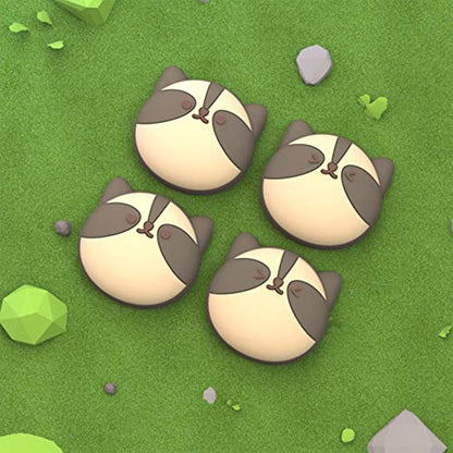 PlayVital Thumb Grip Caps for Xbox Series S/X, Xbox One, Elite Series 2 Controller, Cute Joystick Caps for ps5/EDGE/ps4, Thumbstick Cover for Switch 2 Pro/Switch Pro - Little Raccoon - color: Little Raccoon