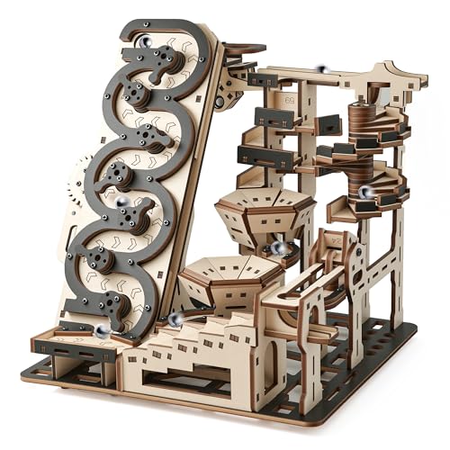 3D Wooden Puzzles for Adults Electric Rolling Ball Maze Kit, Mechanical Kinetic Art Building Set, DIY Brain Teaser Puzzle, Desk Decor for Home Office, Creative Gift for Teens Adults Ages 14+ - color: Jw029-318pcs
