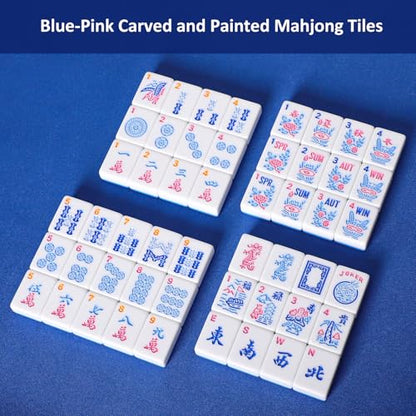 American Mahjong Tiles (1.2”,Tiles Only), 166 Pcs American Mahjong Tile Set with Blue Color - color: Blue