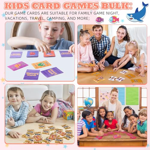 Zubebe 56 Pack Kids Playing Card Games Gifts Bulk Classic Card Game Set for Kids Includes Go Fish, Old Maid, Crazy Eights, Memory Match, Slap Jack, Playing Toy for Party Favors (Vivid) - style: Vivid