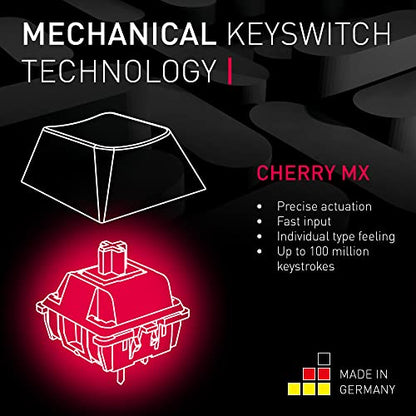 Cherry MX 3.0S Wired Mechanical Gaming Keyboard MX Brown Switches | Robust Aluminum Housing, RGB-Lighting, Full Key Rollover, Anti Ghosting, Black - color: Black w/Brown Switch