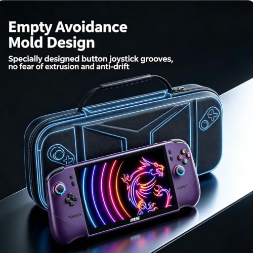 EVA Carrying Case for MSI Claw 8 EX AI+ Handheld Console, Shockproof Travel Bag with Joystick Protection, Hard Shell Storage Pouch for Gaming Accessories