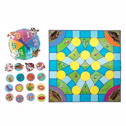 eeBoo: Puppy Fuffle - A Game of Counting & Simple Strategy, Kids Spinner Board Game, Collect Toys & Treats, Preschool, Ages 4+, 2-4 Players, 15-25 Min - style: Puppy Fuffle