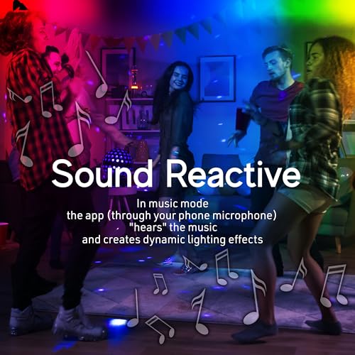 Xtreme RGB+IC LED Light Strip, 100’ Foot Indoor Sound Reactive Multi Color Chasing LED Light Strip, Bluetooth App Control, Sound Reactive Gaming Lights, 540 RGB+IC LED Lights, 24V Plug-in Light Strip - size: 100 Foot