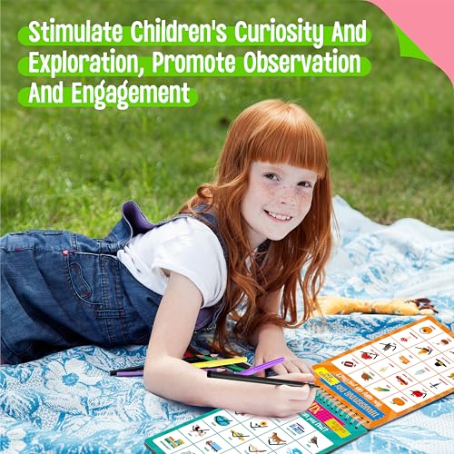 SpriteGru Scavenger Hunt Activities Book, 30 Road Trip Bingo Games, Reusable & Erasable Game Pad, Interesting Explore and Find Activity Travel Toy for Road Trip, Airplane Travel - style: Bingo Games