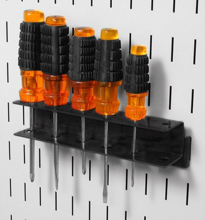 Wall Control Screwdriver Holder Bracket Slotted Metal Pegboard Accessory Slotted Tool Board - Black - color: Black, size: 8in x 2in x 2in