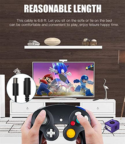 WiiGamecube Controller Extension Cable for Wii Gamecube GCN - 2pack/6.6ft