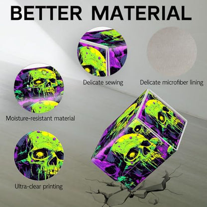 Trading Card Storage Box, Holds 100+ for MTG Cards, Premium PU Leather with Magnetic Closure, Dripping Neon Skulls Durable Deck Box for Magic the Gathering, Trading Card Games - color: Dripping Neon Skulls