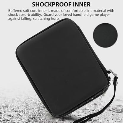 Carrying Case for 2DS with 8 Game Card Holders Protective Hard Shell Travel Carrying Case Pouch for Console Accessories Shockproof Dust Proof (Black) - color: Black