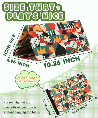 Playing Card Holders for Adults Bingo Pull Tabs Abstract Pattern | Gambling Tickets Card Game Holders for Canasta Poker Bridge Cards Casino - color: Yellow/Green
