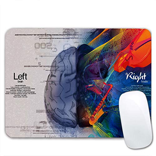 Non-Slip Rubber Base Mousepad for Laptop Computer PC Personality Desings Gaming Mouse Pad Mat 9.45 X 7.87 inch - color: Brain