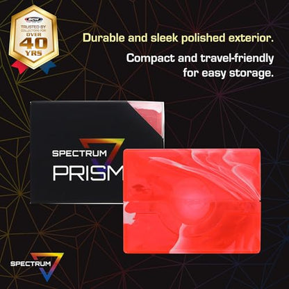 BCW Prism Deck Case - Carnelian Red | Holds 50 Double-Sleeved or 60 Single-Sleeved Cards | Secure Snap Closure | Compatible Collectible Card Bins | TCG Storage Box - color: Carnelian Red