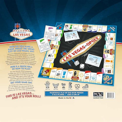 Late for The Sky Las Vegas-Opoly Property Trading Board Game – Vegas Theme Family Party Game for 2-6 Players Ages 8+, Tokens, Dice, Cards, City Blocks and Keys to The City