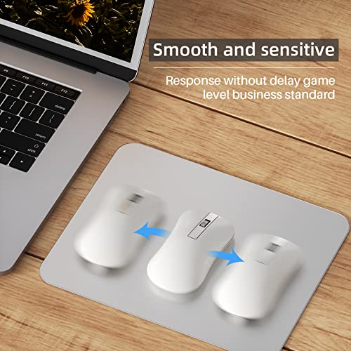 Aluminum Mouse Pad, Double Sided Material Mouse Mat, Laptop, Computer, Office and Gaming Thin Hard Mouse Pad, 9.0X 7.7 x 0.1 Sliver - size: 9.4L x 67.9W inches