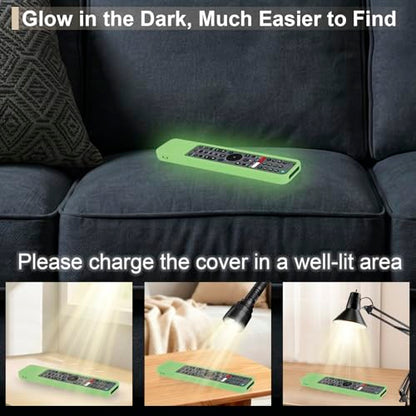 2 Pack Cover for Sony TV Remote RMF-TX600U RMF-TX500U RMF-TX500E RMF-TX600E | Protective Silicone Case for Sony RMF-TX621U RMF-TX520U Remote Control Waterproof, Anti-slip (Glow Green + Glow Blue) - color: Glow Green + Glow Blue