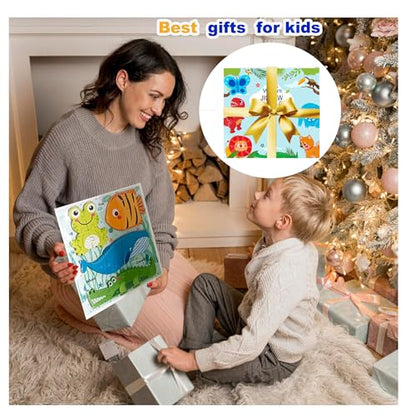 Toddlers Wooden Montessori Puzzles, Educational Jigsaw for Ages 1-4,Toddler Toys 2-3 Year Old Learning Gifts for Boys Girls Kids - color: Sea Animal