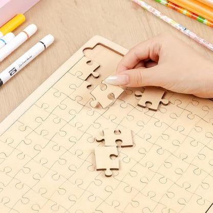 Mr. Pen- Blank Wooden Puzzle, 24 Pieces, 11.8" x 8.8" | Wooden Blank Puzzles to Draw on - size: 24 pcs, 11.8" x 8.8"