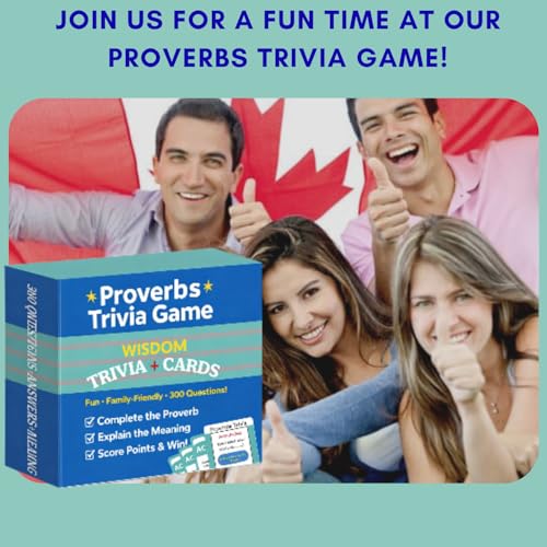 Proverbs Trivia Games, Questions with Answers & Meanings | Fun Family Party Board Games, Team Game Night, Educational Trivia Card Game, Improves Wisdom