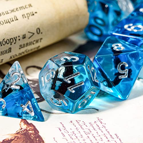 Cusdie 7-Die DND Dice, Polyhedral Dice Set Filled with Animal, for Role Playing Game D&D Dice (Eagle) - color: Eagle